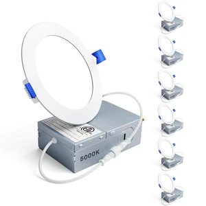 Ensenior 6 Pack 4 Inch LED Recessed Light, 5000K Dimmable Canless Wafer | 5000K Daylight, 5%-100% Dimmable, 750LM 9W 120V, IC & Damp Rated, ETL & FCC & UL Certified, 50000h Life Span Ensenior 6 Pack 4 Inch LED Recessed Light, 5000K Dimmable Canless Wafer | 5000K Daylight, 5%-100% Dimmable, 750LM 9W 120V, IC & Damp Rated, ETL & FCC & UL Certified, 50000h Life Span