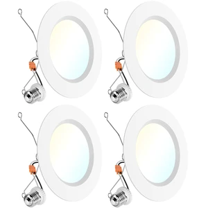 Sunco 4 Pack 6 Inch Retrofit LED Recessed Lights, 5CCT, 15W=120W, Dimmable | 1700LM, Selectable CCT 2700K/3000K/4000K/5000K/6000K, Baffle Trim, Damp Rated, Can Ceiling, LED Downlight, for Kitchen Sunco 4 Pack 6 Inch Retrofit LED Recessed Lights, 5CCT, 15W=120W, Dimmable | 1700LM, Selectable CCT 2700K/3000K/4000K/5000K/6000K, Baffle Trim, Damp Rated, Can Ceiling, LED Downlight, for Kitchen