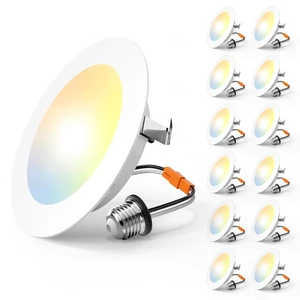 Amico Recessed Lighting 4 Inch, 12 Pack 5CCT Flat LED Can Lights, White | Flat Trim, Dimmable, 7W=60W, 700LM, 2700K/3000K/4000K/5000K/6000K Selectable, Easy Install, IC & Damp Rated, ETL & FCC Amico Recessed Lighting 4 Inch, 12 Pack 5CCT Flat LED Can Lights, White | Flat Trim, Dimmable, 7W=60W, 700LM, 2700K/3000K/4000K/5000K/6000K Selectable, Easy Install, IC & Damp Rated, ETL & FCC