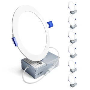 Ensenior 6 Pack 6 Inch LED Recessed Light, 4000K Dimmable Canless Wafer | 4000K Cool White, 5%-100% Dimmable, 1200LM 12W 120V, IC & Damp Rated, ETL & FCC & UL Certified, 50000h Life Span Ensenior 6 Pack 6 Inch LED Recessed Light, 4000K Dimmable Canless Wafer | 4000K Cool White, 5%-100% Dimmable, 1200LM 12W 120V, IC & Damp Rated, ETL & FCC & UL Certified, 50000h Life Span