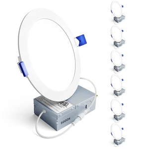 Ensenior 6 Pack 6 Inch LED Recessed Light, 5000K Dimmable Canless Wafer | 5000K Daylight, 5%-100% Dimmable, 1200LM 12W 120V, IC & Damp Rated, ETL & FCC & UL Certified, 50000h Life Span Ensenior 6 Pack 6 Inch LED Recessed Light, 5000K Dimmable Canless Wafer | 5000K Daylight, 5%-100% Dimmable, 1200LM 12W 120V, IC & Damp Rated, ETL & FCC & UL Certified, 50000h Life Span