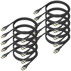 HDMI Cable 4FT 10-Pack 10K 8K 4K, HDMI 2.1 Cable 48Gbps Ultra High Speed | HDMI Braided Cord 8K@60Hz, 4K@120Hz, eARC, HDR10+, HDCP2.3 for Laptop, Monitor, HDTV, Projector, PS5/PS4, Xbox HDMI Cable 4FT 10-Pack 10K 8K 4K, HDMI 2.1 Cable 48Gbps Ultra High Speed | HDMI Braided Cord 8K@60Hz, 4K@120Hz, eARC, HDR10+, HDCP2.3 for Laptop, Monitor, HDTV, Projector, PS5/PS4, Xbox