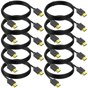 HDMI Cable 10 FT 10-Pack,Multipack Shielded 4K HDMI 2.0 Cord CL3 Rated,ARC | High Speed HDMI Computer Monitor TV Cable -4K@60Hz/2K@144Hz/165Hz,HDCP 2.2,HDR for Laptop,Computer,HDTV,PS5,PS4,Xbox HDMI Cable 10 FT 10-Pack,Multipack Shielded 4K HDMI 2.0 Cord CL3 Rated,ARC | High Speed HDMI Computer Monitor TV Cable -4K@60Hz/2K@144Hz/165Hz,HDCP 2.2,HDR for Laptop,Computer,HDTV,PS5,PS4,Xbox