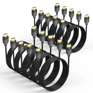 4K HDMI Cable 6FT 10-Pack, High Speed HDMI 2.0 Cord, 4K@60Hz, 18Gbps | Supports HDR, 48-bit Deep Color, ARC, 3D & HDCP 2.2 for PC, Monitor, PS5/4, Xbox, Roku/Apple TV, Switch, Projector, Soundbars 4K HDMI Cable 6FT 10-Pack, High Speed HDMI 2.0 Cord, 4K@60Hz, 18Gbps | Supports HDR, 48-bit Deep Color, ARC, 3D & HDCP 2.2 for PC, Monitor, PS5/4, Xbox, Roku/Apple TV, Switch, Projector, Soundbars