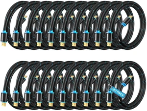 Maximm HDMI Cable 4K 3 Ft, 20-Pack, Braided, 18 Gbps, Gold-Plated | 18 Gbps bandwidth supports 4K at 60Hz, HDR, Dolby Vision, and Audio Return Channel Maximm HDMI Cable 4K 3 Ft, 20-Pack, Braided, 18 Gbps, Gold-Plated | 18 Gbps bandwidth supports 4K at 60Hz, HDR, Dolby Vision, and Audio Return Channel
