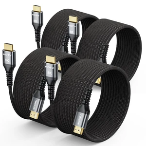 MOSIMLI 8K HDMI Cable 15FT 4-Pack, Ultra High Speed 48Gbps | 8K@60Hz, 4K@120Hz, Dynamic HDR10+, ARC/eARC, HDCP2.2/2.3, For Monitor, TV, PS5/4/3, Xbox , Nintendo Switch, PC, Soundbar MOSIMLI 8K HDMI Cable 15FT 4-Pack, Ultra High Speed 48Gbps | 8K@60Hz, 4K@120Hz, Dynamic HDR10+, ARC/eARC, HDCP2.2/2.3, For Monitor, TV, PS5/4/3, Xbox , Nintendo Switch, PC, Soundbar