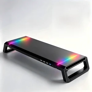 Petify Computer Monitor Stand Riser with Storage Drawer, USB Hub, RGB | Adjustable 16.1-21.7 in width; holds 72 lb; phone holder; fits a wide monitor or laptop; gaming desk organizer, black Petify Computer Monitor Stand Riser with Storage Drawer, USB Hub, RGB | Adjustable 16.1-21.7 in width; holds 72 lb; phone holder; fits a wide monitor or laptop; gaming desk organizer, black