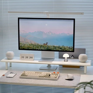ROCDEER Bamboo Dual Monitor Stand Riser, White Desk Shelf with Storage | 39.37-Inch Wide, 3.5-Inch Clearance, Fits Keyboards, Soundbars and Two 24-Inch Monitors for Home Office ROCDEER Bamboo Dual Monitor Stand Riser, White Desk Shelf with Storage | 39.37-Inch Wide, 3.5-Inch Clearance, Fits Keyboards, Soundbars and Two 24-Inch Monitors for Home Office