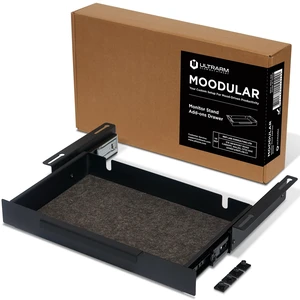 ULTRARM Moodular Storage Drawer Add-On for Slide Rails, Do Not Use Alone | Accessory Only, Soft-Closing System, Hidden Storage, Felt Interior, Sturdy Steel Frame, Declutter Your Desk, Black, MSA-DR ULTRARM Moodular Storage Drawer Add-On for Slide Rails, Do Not Use Alone | Accessory Only, Soft-Closing System, Hidden Storage, Felt Interior, Sturdy Steel Frame, Declutter Your Desk, Black, MSA-DR
