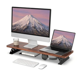 Fenge Monitor Stand Riser, Wooden & Metal Desk Shelf Organizer, Brown | 31.5in Computer Stand, Single Monitor Setup, for Compact Work Station, Multifunctional Monitor Shelf for Laptop, PC, Printer Fenge Monitor Stand Riser, Wooden & Metal Desk Shelf Organizer, Brown | 31.5in Computer Stand, Single Monitor Setup, for Compact Work Station, Multifunctional Monitor Shelf for Laptop, PC, Printer
