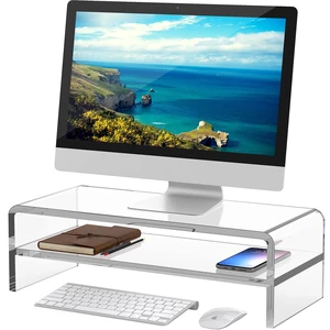 Egchi Acrylic Monitor Stand,2 Tiers Computer Monitor Riser(18x8x5.5 inches),Computer Stand/Monitor Riser for Office,School,Home,Laptop Stand Desktop Stand for Keyboard Storage&Printer TV Screen Egchi Acrylic Monitor Stand,2 Tiers Computer Monitor Riser(18x8x5.5 inches),Computer Stand/Monitor Riser for Office,School,Home,Laptop Stand Desktop Stand for Keyboard Storage&Printer TV Screen