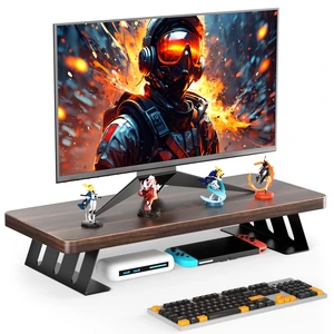 NestNeat Monitor Stand 24 Inch Wood Monitor Riser, Holds Up to 220 Lbs, Perfect as a Printer Stand or Laptop Riser, Desktop Shelf for Home Office & Gaming Setup-Dark Walnut NestNeat Monitor Stand 24 Inch Wood Monitor Riser, Holds Up to 220 Lbs, Perfect as a Printer Stand or Laptop Riser, Desktop Shelf for Home Office & Gaming Setup-Dark Walnut