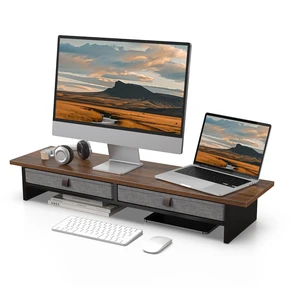 Fenge 35 Inch Monitor Stand with Drawer Storage, Computer Riser for Desk | Wooden Computer Shelf, 2 Tiers, for Dual Monitor/Laptop/PC/TV/Printer up to 55Lbs, Home Office Desk Organizer Fenge 35 Inch Monitor Stand with Drawer Storage, Computer Riser for Desk | Wooden Computer Shelf, 2 Tiers, for Dual Monitor/Laptop/PC/TV/Printer up to 55Lbs, Home Office Desk Organizer