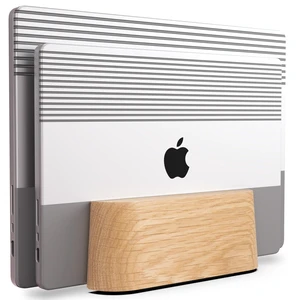 COREMINDED Adjustable Dual Vertical Laptop Stand for Desk, Wooden Laptop Holder, MacBook Pro Stand, Wood Mac Air Dock COREMINDED Adjustable Dual Vertical Laptop Stand for Desk, Wooden Laptop Holder, MacBook Pro Stand, Wood Mac Air Dock