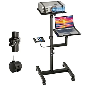ORWOD Projector Stand, 2-Shelf Laptop Tripod Stand with Adjustable Height | Max 47" Height Adjustable Laptop Cart on Wheels, Projector Floor Stand with Ventilated Tray for Podium, Meeting ORWOD Projector Stand, 2-Shelf Laptop Tripod Stand with Adjustable Height | Max 47" Height Adjustable Laptop Cart on Wheels, Projector Floor Stand with Ventilated Tray for Podium, Meeting