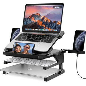 AboveTEK Laptop Stand, 20 Angles Two-Layer Height Adjustable Laptop Stands, Portable Laptop Riser with 360 Rotating Base Storage Space & Extra Phone Holders Compatible with 10''-17'' Laptops Black AboveTEK Laptop Stand, 20 Angles Two-Layer Height Adjustable Laptop Stands, Portable Laptop Riser with 360 Rotating Base Storage Space & Extra Phone Holders Compatible with 10''-17'' Laptops Black