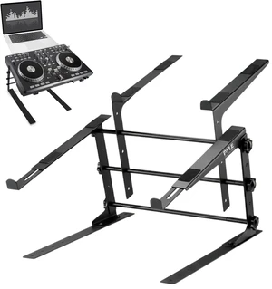 Pyle Portable Dual Laptop Stand - Standing Table with Adjustable Height, Ergonomic Design & Anti-Slip Prongs for DJ Mixer, Sound Equipment, Workstation, Gaming & Home Use - PLPTS38, Black Pyle Portable Dual Laptop Stand - Standing Table with Adjustable Height, Ergonomic Design & Anti-Slip Prongs for DJ Mixer, Sound Equipment, Workstation, Gaming & Home Use - PLPTS38, Black