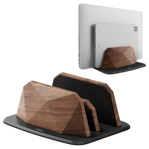 AFOOYO Vertical Laptop Stand - Dual Slots Walnut Adjustable Laptop Holder,Desktop Dock Compatible with All MacBook, Surface,Chromebook,Dell & More(Walnut) AFOOYO Vertical Laptop Stand - Dual Slots Walnut Adjustable Laptop Holder,Desktop Dock Compatible with All MacBook, Surface,Chromebook,Dell & More(Walnut)