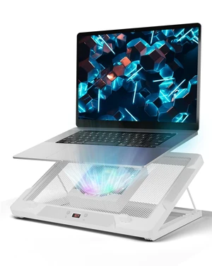 DEPGI Laptop Cooling Pad, Laptop Cooler Stand with 5.5" Movable Fan Easy to Clean, Auto Temp Sensor & 3-Speed Manual Control, Ultra Quiet 40dB for 1417.3 Inch Laptops, White DEPGI Laptop Cooling Pad, Laptop Cooler Stand with 5.5" Movable Fan Easy to Clean, Auto Temp Sensor & 3-Speed Manual Control, Ultra Quiet 40dB for 1417.3 Inch Laptops, White
