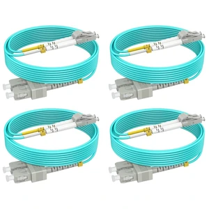 RamboCables-OM4 SC LC Fiber Patch Cables Multimode MMF, 10ft/3m, 4Pack | MM Fiber Optic Cable Cords Duplex, LSZH, 50/125m, 10G/40G/100G RamboCables-OM4 SC LC Fiber Patch Cables Multimode MMF, 10ft/3m, 4Pack | MM Fiber Optic Cable Cords Duplex, LSZH, 50/125m, 10G/40G/100G