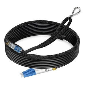 RamboCables-OS2 LC to LC Single Mode Fiber Patch Cable Outdoor, 98ft/30m | OD 3.0MM, TPU Fiber Optic Cable Armored Duplex with Pulling Eye Kit on One End, 9/125um SMF, 10G/40G/100G RamboCables-OS2 LC to LC Single Mode Fiber Patch Cable Outdoor, 98ft/30m | OD 3.0MM, TPU Fiber Optic Cable Armored Duplex with Pulling Eye Kit on One End, 9/125um SMF, 10G/40G/100G
