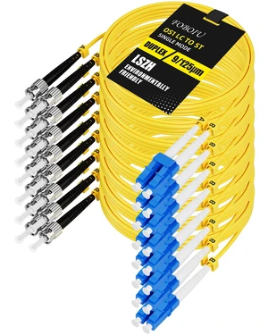 Foboiu OS1 LC to ST Fiber Patch Cable, Duplex Singlemode, 3M(9FT), 8 Pack | ST to LC Fiber Patch Cable, LSZH 9/125µm Yellow Jumper Fiber Optic Cord for Media Converters Foboiu OS1 LC to ST Fiber Patch Cable, Duplex Singlemode, 3M(9FT), 8 Pack | ST to LC Fiber Patch Cable, LSZH 9/125µm Yellow Jumper Fiber Optic Cord for Media Converters