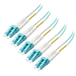 Cable Matters 5-Pack 40/100Gb OM4 LC to LC Fiber Optic Cable, 6.6ft / 2m | OFNP Plenum Fiber Cable, Multimode Duplex, 50/125µm Cable Matters 5-Pack 40/100Gb OM4 LC to LC Fiber Optic Cable, 6.6ft / 2m | OFNP Plenum Fiber Cable, Multimode Duplex, 50/125µm