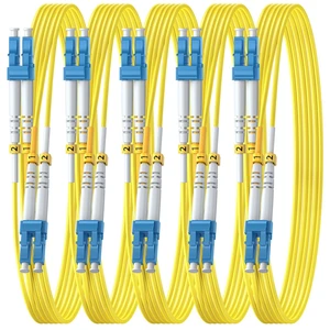 FiberPrime- OS2 Single Mode LC to LC Fiber Patch Cable, 5m/16ft, 5Pack | Fiber Optic Cable, Singlemode Duplex, 10G/40G/100G, SMF, SM Fiber Jumper Cord, 9/125um, Cable Diameter 2.0mm, LSZH Jacket FiberPrime- OS2 Single Mode LC to LC Fiber Patch Cable, 5m/16ft, 5Pack | Fiber Optic Cable, Singlemode Duplex, 10G/40G/100G, SMF, SM Fiber Jumper Cord, 9/125um, Cable Diameter 2.0mm, LSZH Jacket