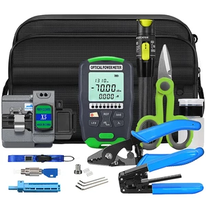 Fiber Optic Termination Tool Kit FTTH Cable Cold Welding Tool Set | with X5 Grey Optical Fiber Cleaver with FC-LC Adapter D7 OPM Fiber Optic Termination Tool Kit FTTH Cable Cold Welding Tool Set | with X5 Grey Optical Fiber Cleaver with FC-LC Adapter D7 OPM