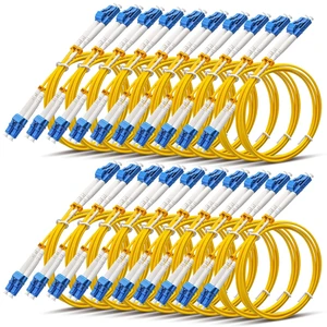 Threlaco 20 Pack 1 M/ 3.28 ft Lc to Lc Fiber Patch Cable Os2 | OS2 9/125um SMF Jumper, 10GB Speed, LSZH Low Smoke Jacket, Plug and Play for Data Center Network Room Fiber Optic Connection Threlaco 20 Pack 1 M/ 3.28 ft Lc to Lc Fiber Patch Cable Os2 | OS2 9/125um SMF Jumper, 10GB Speed, LSZH Low Smoke Jacket, Plug and Play for Data Center Network Room Fiber Optic Connection
