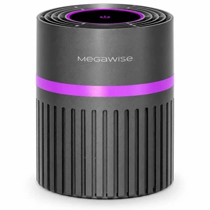 MEGAWISE H13 HEPA Air Purifier, 3-Stage Filter for Bedroom Office | H13 HEPA filter, 3-stage filtration, activated carbon layer, 24dB low noise operation, night light, 8W power MEGAWISE H13 HEPA Air Purifier, 3-Stage Filter for Bedroom Office | H13 HEPA filter, 3-stage filtration, activated carbon layer, 24dB low noise operation, night light, 8W power