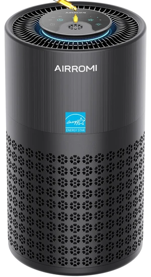AIRROMI Air Purifier for Bedroom with HEPA 3-in-1 Filter, Pet Air Purifier for Home Cat Pee Smell, Covers Upto 990 Ft², Quiet 360°intake Air Cleaner for pet hair,allergies,Dust,Smoke A2001 Black AIRROMI Air Purifier for Bedroom with HEPA 3-in-1 Filter, Pet Air Purifier for Home Cat Pee Smell, Covers Upto 990 Ft², Quiet 360°intake Air Cleaner for pet hair,allergies,Dust,Smoke A2001 Black