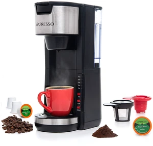 Mixpresso Black Single Serve Coffee Brewer K-Cup Pods Compatible & Ground, 30 oz Compact Coffee Maker Single Serve With 5 Brew Sizes Up To 14 Oz, Fits Travel Mug, Adjustable Drip Tray Mixpresso Black Single Serve Coffee Brewer K-Cup Pods Compatible & Ground, 30 oz Compact Coffee Maker Single Serve With 5 Brew Sizes Up To 14 Oz, Fits Travel Mug, Adjustable Drip Tray