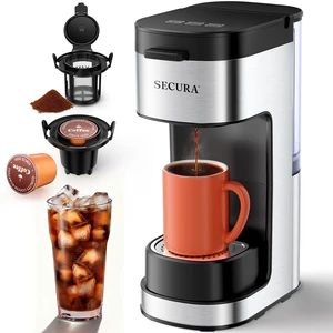 Secura Single Serve Coffee Maker K Cup and Ground 2-In-1 Coffee Maker with 3 Brew Modes, Removable Reservoir & Drip Tray, 6 to 12 Oz Brew Sizes Secura Single Serve Coffee Maker K Cup and Ground 2-In-1 Coffee Maker with 3 Brew Modes, Removable Reservoir & Drip Tray, 6 to 12 Oz Brew Sizes