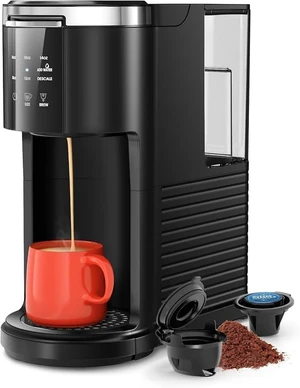 Kismile Single Serve Coffee Maker, 2-in-1 Coffee Pod & Ground Brewer | 40oz Removable Water Tank, 5 Cup Sizes 6-14oz, Self-Cleaning, LCD Touch, Compact for Home Office Dorm Travel, Black Kismile Single Serve Coffee Maker, 2-in-1 Coffee Pod & Ground Brewer | 40oz Removable Water Tank, 5 Cup Sizes 6-14oz, Self-Cleaning, LCD Touch, Compact for Home Office Dorm Travel, Black