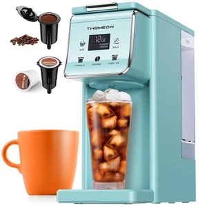 TWOMEOW K Cup Coffee Maker, Single Serve Hot & Iced for K-Cup & Grounds | 52oz Removable Reservoir, Single Cup Coffee Maker with Bold Setting, 6-14oz Brew Sizes, Reusable Filter, Compact Design, Blue TWOMEOW K Cup Coffee Maker, Single Serve Hot & Iced for K-Cup & Grounds | 52oz Removable Reservoir, Single Cup Coffee Maker with Bold Setting, 6-14oz Brew Sizes, Reusable Filter, Compact Design, Blue