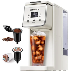 Coffee Maker Hot & Iced Single Cup Coffee Machine K Cup & Grounds | Single Serve K Cup Coffee Machine With Bold Setting 52 Oz Tank, 6-14 Oz Brew Sizes, Iced, Hot,Bold Brew,Reusable Filter White Coffee Maker Hot & Iced Single Cup Coffee Machine K Cup & Grounds | Single Serve K Cup Coffee Machine With Bold Setting 52 Oz Tank, 6-14 Oz Brew Sizes, Iced, Hot,Bold Brew,Reusable Filter White