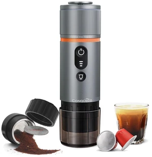 CONQUECO Self-Heating Portable Espresso Machine: Travel Coffee Maker with 13500mAh Battery - 12v Small Electric Fast Heating - Set for Ground Coffee & NS Capsule for RV, Car, Hiking, Office, Camping CONQUECO Self-Heating Portable Espresso Machine: Travel Coffee Maker with 13500mAh Battery - 12v Small Electric Fast Heating - Set for Ground Coffee & NS Capsule for RV, Car, Hiking, Office, Camping