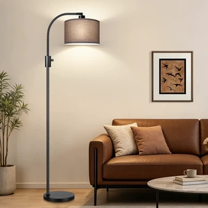 Nintiue Dimmable Black Floor Lamp, 1200 Lumens LED Edison Bulb Included, Arc Gold Floor Lamps for Living Room Modern Standing Lamp with Khaki Shade Nintiue Dimmable Black Floor Lamp, 1200 Lumens LED Edison Bulb Included, Arc Gold Floor Lamps for Living Room Modern Standing Lamp with Khaki Shade