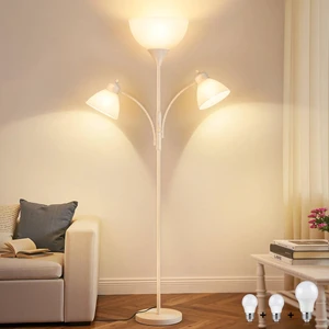 Coucrek Torchiere Floor Lamps for Living Room, 72" Dimmable Reading Lamp | 2 Adjustable Reading Lights for Bedroom, White Tall Standing Room Lamp,3 Bulbs Included Coucrek Torchiere Floor Lamps for Living Room, 72" Dimmable Reading Lamp | 2 Adjustable Reading Lights for Bedroom, White Tall Standing Room Lamp,3 Bulbs Included