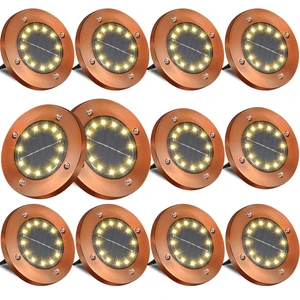 Outdoor In-Ground Lights Solar Disc Lights Outdoor Solar Garden Lights | Outdoor Puck Lights Waterproof In Ground Solar Landscape Light 8 Pack 12 led for Pathway Yard Patio Walkway Outdoor In-Ground Lights Solar Disc Lights Outdoor Solar Garden Lights | Outdoor Puck Lights Waterproof In Ground Solar Landscape Light 8 Pack 12 led for Pathway Yard Patio Walkway