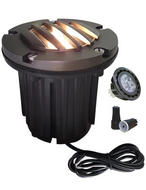 MALORY Low Voltage Landscape Well Lights, (126 mm) Brass Top Cover | 12V Outdoor In Ground Lights,Waterproof Uplight,Grated Top, 5W MR16 Bulb ,for Landscaping,Pathway, Driveway, Deck,Garden MALORY Low Voltage Landscape Well Lights, (126 mm) Brass Top Cover | 12V Outdoor In Ground Lights,Waterproof Uplight,Grated Top, 5W MR16 Bulb ,for Landscaping,Pathway, Driveway, Deck,Garden