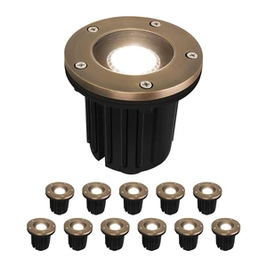 GKOLED 12V LED Brass Well Lights, In Ground Light Outdoor with MR16 Bulb and Swival Base, Low Voltage Landscape Lighting, 5W 410LM 2700K, IP67 Waterproof Up Light for Garden, Open Top, 12 Pack GKOLED 12V LED Brass Well Lights, In Ground Light Outdoor with MR16 Bulb and Swival Base, Low Voltage Landscape Lighting, 5W 410LM 2700K, IP67 Waterproof Up Light for Garden, Open Top, 12 Pack