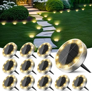 Peasur Solar Lights Outdoor Waterproof -12 Pack Solar Ground Lights Anti-Rust, Flat Solar Powered Disc Lights Landscape Lighting for Deck Step Patio Yard Pathway Walkway Driveway Garden, Warm White Peasur Solar Lights Outdoor Waterproof -12 Pack Solar Ground Lights Anti-Rust, Flat Solar Powered Disc Lights Landscape Lighting for Deck Step Patio Yard Pathway Walkway Driveway Garden, Warm White