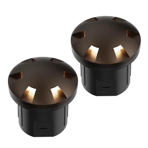 GOODSMANN Landscape Lighting 2PK Low Voltage Well Lights 6 Watt LED 120 Lumen 12V AC In-Ground Lights 3000K Warm White with Cable Connectors (2 Pack) GOODSMANN Landscape Lighting 2PK Low Voltage Well Lights 6 Watt LED 120 Lumen 12V AC In-Ground Lights 3000K Warm White with Cable Connectors (2 Pack)