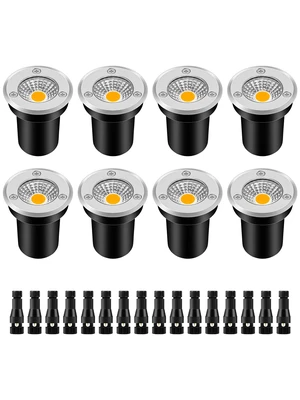 ZUCKEO Low Voltage Landscape Lighting LED Well Lights 3W 12V-24V in Ground Light IP67 Waterproof Outdoor Low Voltage Landscape Lights for Floor Driveway Deck Step Garden (8 Pack Warm White) ZUCKEO Low Voltage Landscape Lighting LED Well Lights 3W 12V-24V in Ground Light IP67 Waterproof Outdoor Low Voltage Landscape Lights for Floor Driveway Deck Step Garden (8 Pack Warm White)