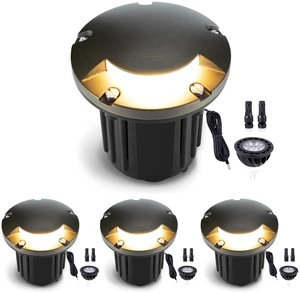Gardenreet Well Lights Landscape LED - Brass Low Voltage Replaceable Bulb Ip65 In-Ground Lighting, 12V Wired Directional Fixture, Antique Bronze for Patio Yard Lawn with 5000K Daylight White MR16 Bulb Gardenreet Well Lights Landscape LED - Brass Low Voltage Replaceable Bulb Ip65 In-Ground Lighting, 12V Wired Directional Fixture, Antique Bronze for Patio Yard Lawn with 5000K Daylight White MR16 Bulb