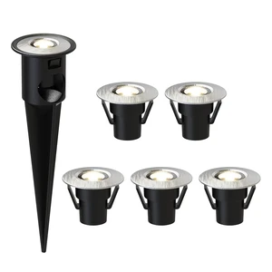 LL LIGHTING LIVING 12V AC 7LM LED Low Voltage In Ground Lights 0.6W 6PK | 3200K Warm White LED Ground Spotlights 12V AC Aluminum Cover with Spike for Yard Garden LL LIGHTING LIVING 12V AC 7LM LED Low Voltage In Ground Lights 0.6W 6PK | 3200K Warm White LED Ground Spotlights 12V AC Aluminum Cover with Spike for Yard Garden