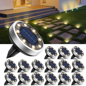 btfarm 16 Pack Solar Lights Outdoor Waterproof, 8 LED Solar Ground Lights | Stainless Steel, Easy-to-Install Flat Solar Disc Lights, Pathway Lights for Garden Lawn Patio Yard Path Landscape btfarm 16 Pack Solar Lights Outdoor Waterproof, 8 LED Solar Ground Lights | Stainless Steel, Easy-to-Install Flat Solar Disc Lights, Pathway Lights for Garden Lawn Patio Yard Path Landscape
