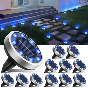 btfarm 16 Pack Solar Lights Outdoor Waterproof, 8 LED Solar Ground Lights | Stainless Steel, Easy-to-Install Flat Solar Disc Lights, Pathway Lights for Garden Lawn Patio Yard Path Landscape, Blue btfarm 16 Pack Solar Lights Outdoor Waterproof, 8 LED Solar Ground Lights | Stainless Steel, Easy-to-Install Flat Solar Disc Lights, Pathway Lights for Garden Lawn Patio Yard Path Landscape, Blue
